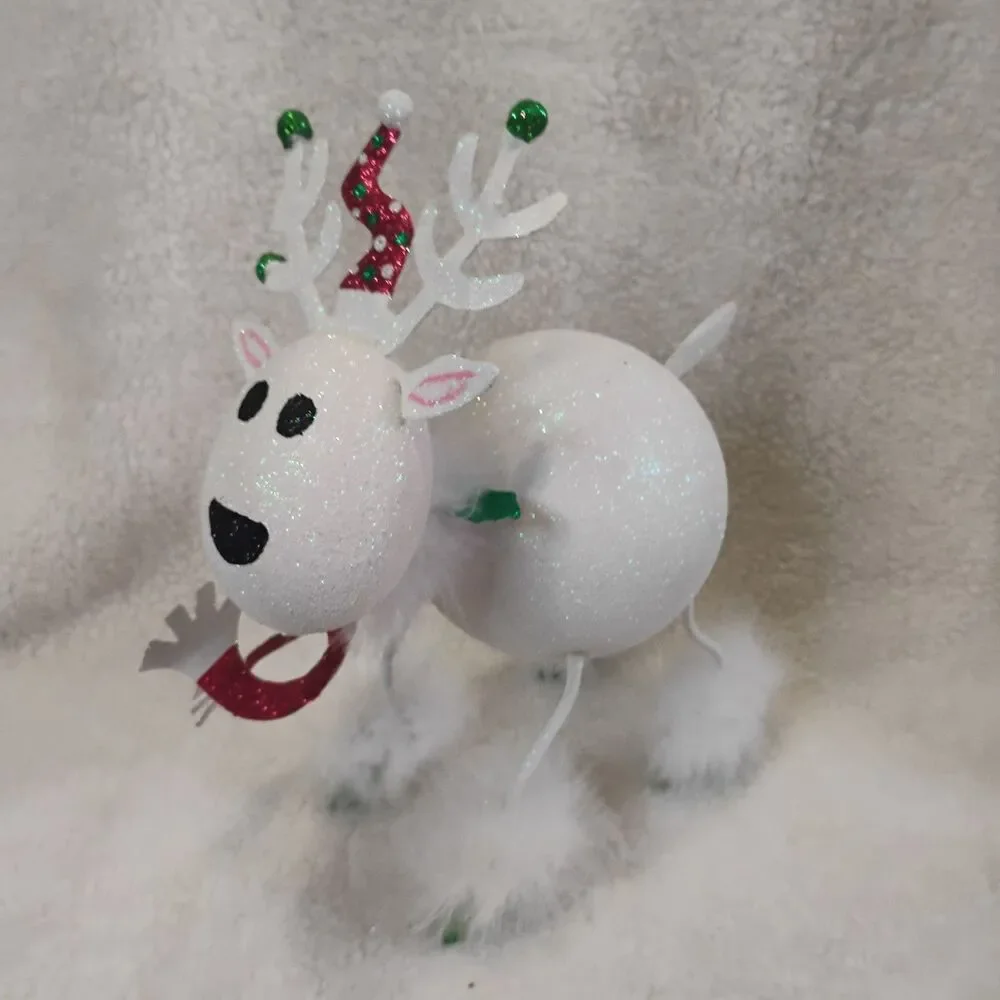 Pier 1 Glittered Metal Reindeer 11